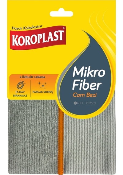Koroplast Mikrofiber Cam Bezi Gri 35 x 35 CM