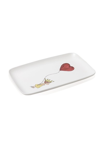 The Mia Luv Dikdörtgen Servis Tabağı 31x20 Cm Çok Renkli