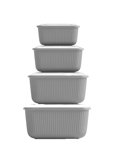 Sızdırmaz Dikdörtgen Saklama Kabı Seti 600/1100/1800/3000 Ml Şeffaf