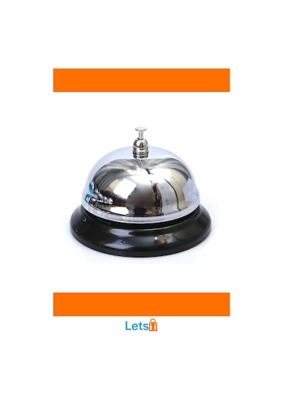 Gümüş Renk Metal Dayanıklı Resepsiyon Zili 8x8 Cm 1 Adet