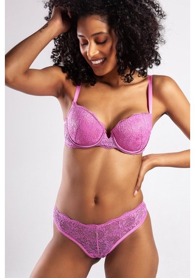 Lenaca G.colors Balconette Foam Push Up Bra, Koyu Pembe Konforlu Ve Şık Sütyen Çok Renkli
