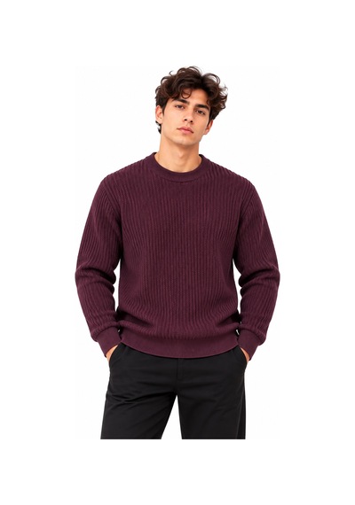 Erkek Bisiklet Yaka Uzun Kolu Triko Kazak B27001 Bordo