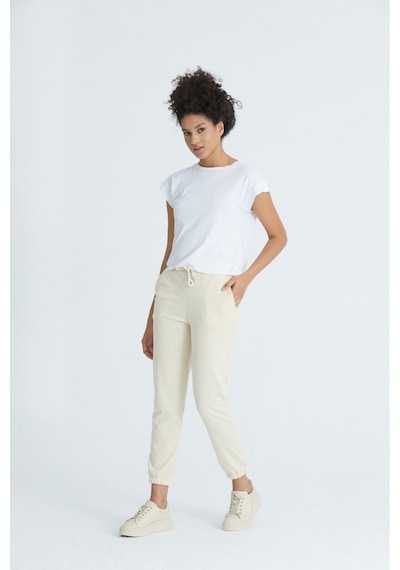 Twenty3 Kadın Basic 2 İplik Likralı Regular Fit Paçası Lastikli Bej