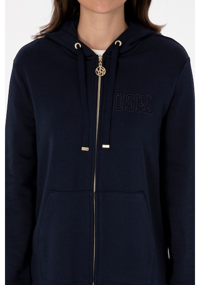 U.S. Polo Assn. Kadın Lacivert Fermuarlı Kapüşonlu Sweatshırt 50307714-VR033 U.S. Polo Assn. Kadın Lacivert Fermuarlı Kapüşonlu Sweatshırt 50307714-VR033