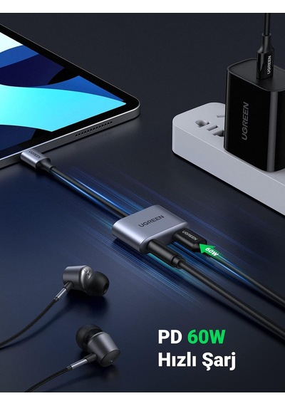 Usb C - 3.5mm Kulaklık Jakı Ses Adaptörü Ve Şarj Cihazı Dac Tip C - Aux Kulaklık Ayırıcı İpad Pro 2021/2020, İpad Air 4, İpad Mini 6, Galaxy S21 Ultra S20 Fe Note20 Tab S7+ İle Uyumlu