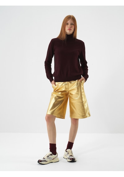 Xint Gold Pamuk Dokulu Oversize Şort 275451