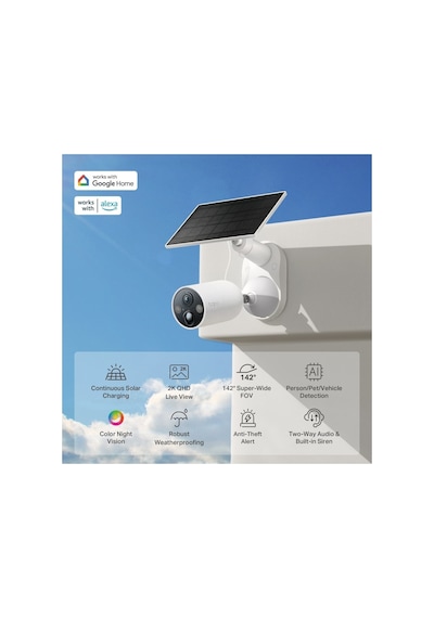 Tp-link Tapo 4'lü Kablosuz 2k Güneş Enerjili Kamera Sistemi H500 16 Kanal 7/24 Kayıt