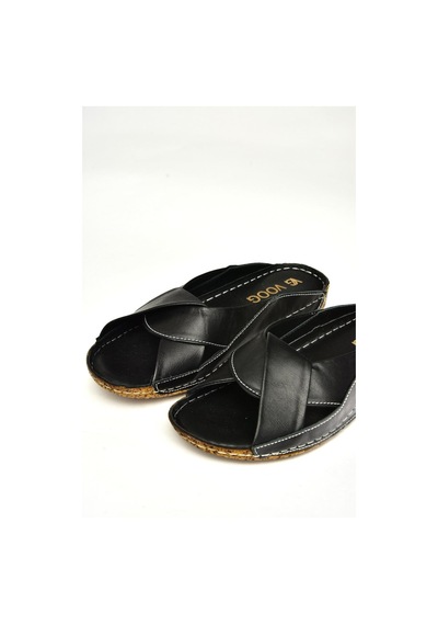 Fox Shoes U555060003 Siyah Hakiki Deri Terlik Siyah-hakiki Deri Siyah