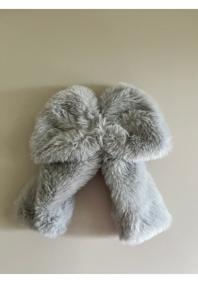 Gri Peluş Fiyonk Toka Gri