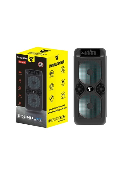 Çeşithane Hf-4260 Çift 4 İnç Sürücülü Kablosuz Bluetooth Hoparlör - Taşınabilir Dış Mekan Subwoofer,