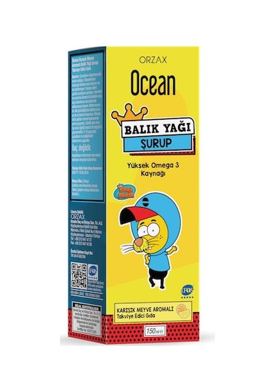 Ocean Balık Yağı Şurubu Karışık Meyve Aromalı Kral Şakir 150 ML
