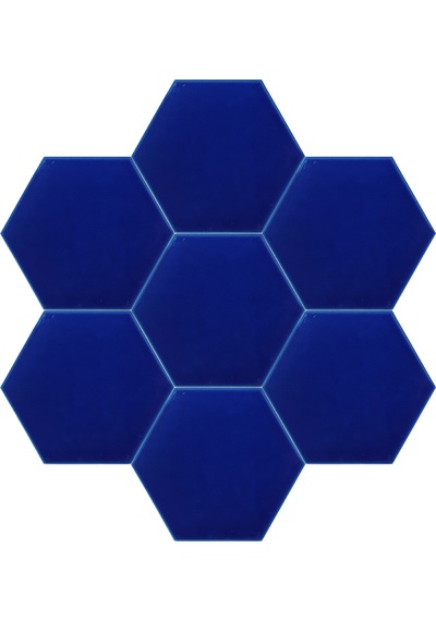 Armada Çini 15x17 Cm Düz Kobalt Altıgen Çini Karo Seramik