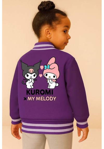 Genel Markalar Kız Çocuk Kolej Hırkası, Sweatshirt , Baskılı, Çıtçıtlı, Önden Kapamalı Mor Mor Genel Markalar Kız Çocuk Kolej Hırkası, Sweatshirt , Baskılı, Çıtçıtlı, Önden Kapamalı Mor Mor