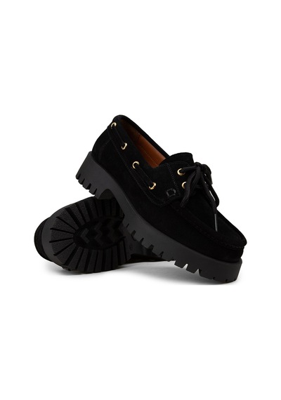 Deery Kadın Hakiki Süet Siyah Marin Loafer - 02036zsyhc01