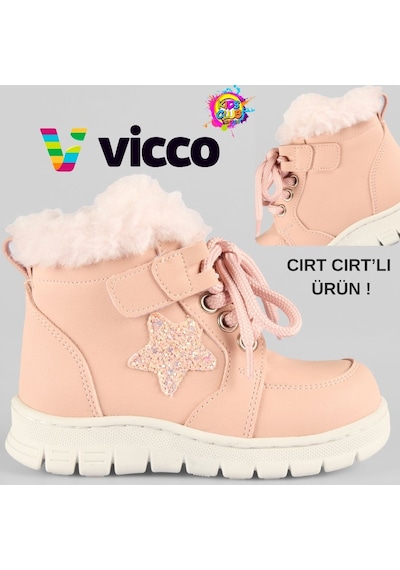 Vicco Punto Kürklü Ortopedik Çocuk Bot Pudra