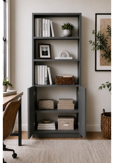 Nesso Kitaplık Dolap Çok Amaçlı Dolap Kiler Dolabı 5 Raflı Dolap Antrasit 180 Cm Antrasit Gri Nesso Kitaplık Dolap Çok Amaçlı Dolap Kiler Dolabı 5 Raflı Dolap Antrasit 180 Cm Antrasit Gri