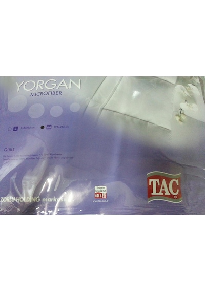 Taç Microfiber Çift Kişilik Yorgan Taç Yorgan 195 x 215 CM Beyaz