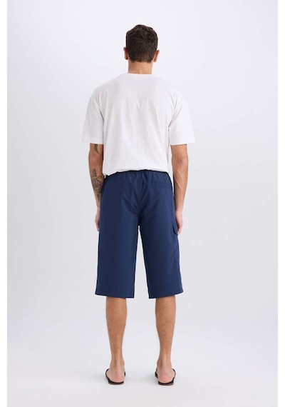 DeFacto Long Fit File Astarlı Uzun Boy Kargo Cep Deniz Şortu E0905AX25HSNV256