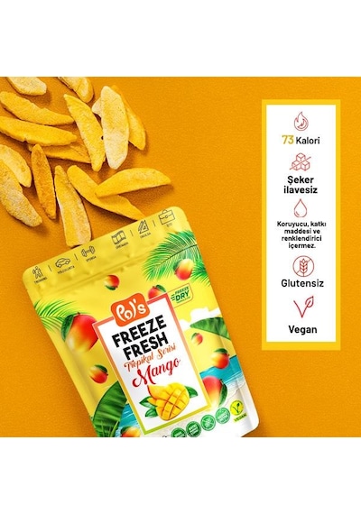 Pol's Freeze Fresh Dondurularak Kurutulmuş Mango 20 Gr 20 G