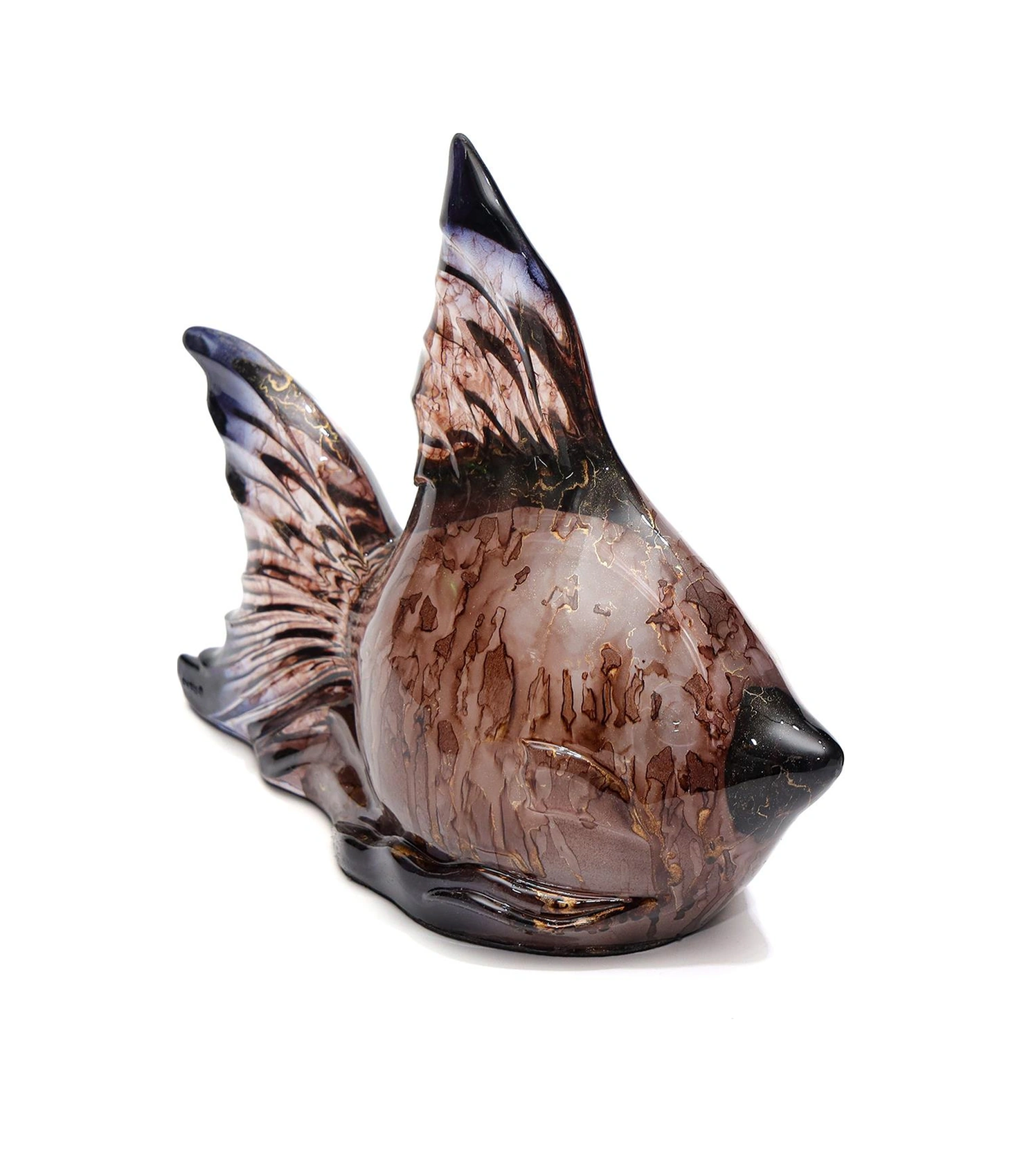 Dekoratif Ocean Art Kahverengi Balık Heykeli 23 Cm