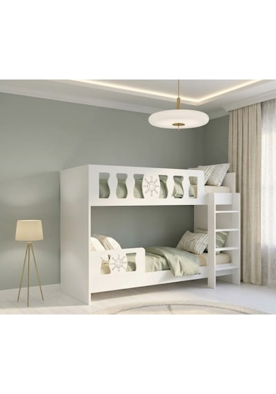 Okyanus Mdf Üstten Merdivenli İkili Ranza Byz 90 x 190 CM