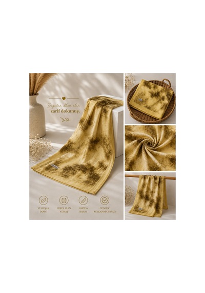 Genel Markalar Bulut Desenli Kraş Şal Sarı - 921454152 Sarı