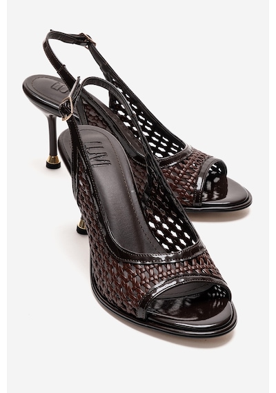 Luvishoes Bonıto Kahverengi Örgü Kadın İnce Topuklu Ayakkabı