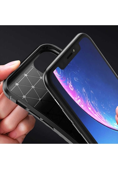Apple Uyumlu iPhone 11 Kilif Karbon Silikon Case 389459825