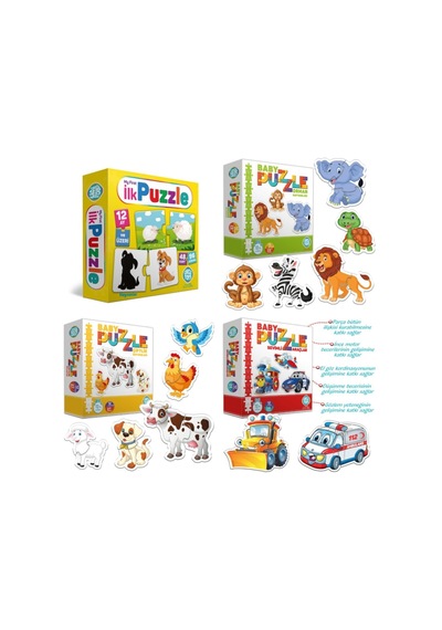 12-36 Ay Eğitici Puzzle Set (2 ve 3 Parçalı)