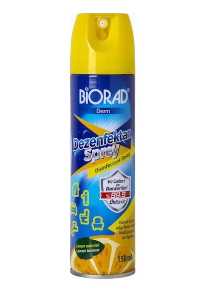 Biorad Parfümlü Dezenfektan Sprey Limon Kokulu 150ml - 12 Adet