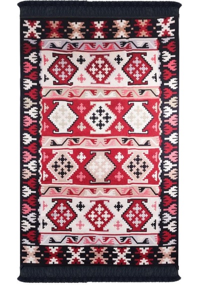 Bigghome Çift Taraflı Kilim, Makinede Yıkanabilir, Modern Desenli, 80 150 Cm, Sa1590a