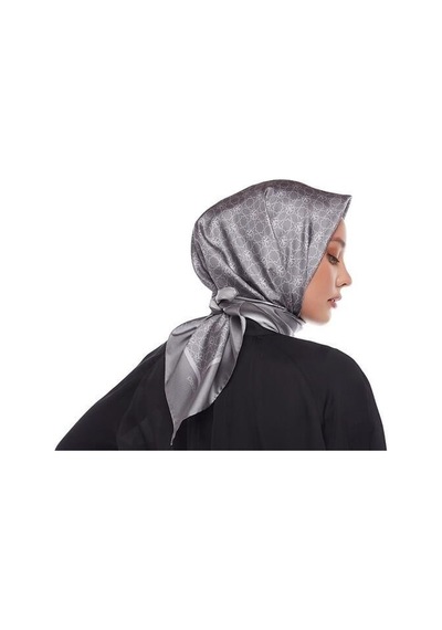 İpekevi Twill İpek Eşarp - Mini Seljuk - Gümüş - Lacivert