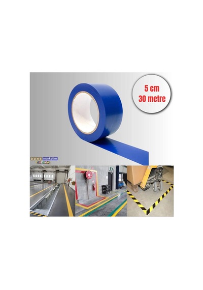 Pvc Yer İşaretleme Bandı 5cmx30m Zemin Bandı Mavi Bant Marketim