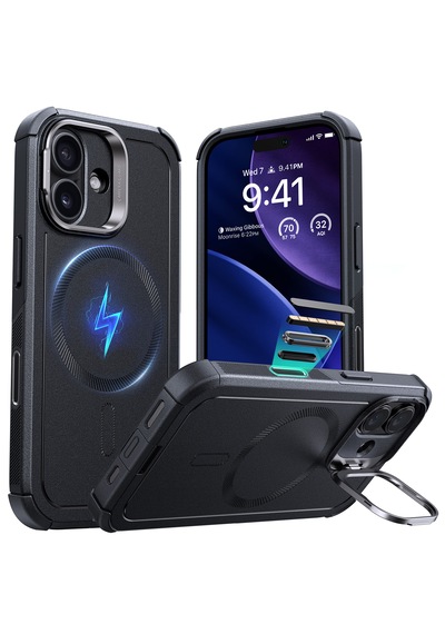 Esr Apple Uyumlu iPhone 17 Cyber Tough Manyetik Kılıf Kamera Kontrol Özellikli, Stantlı Lacivert