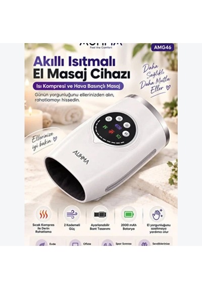 Auhma Amg46 Kablosuz 2000mah Akıllı Isıtmalı El Masaj Cihazı