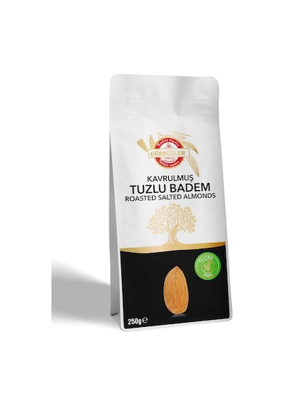 Gürbüzler Glutensiz Kavrulmuş Tuzlu Badem 250 G