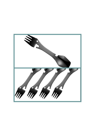 Omeniv Çelik Çatal Kaşık Bıçak Kapak Konserve Açacağı Outdoor