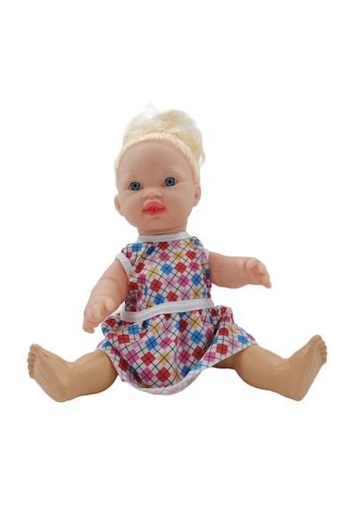 Mavi Gözlü Sarışın Ağlayan Ve Konuşan Emzikli Oyuncak Et Bebek 35cm