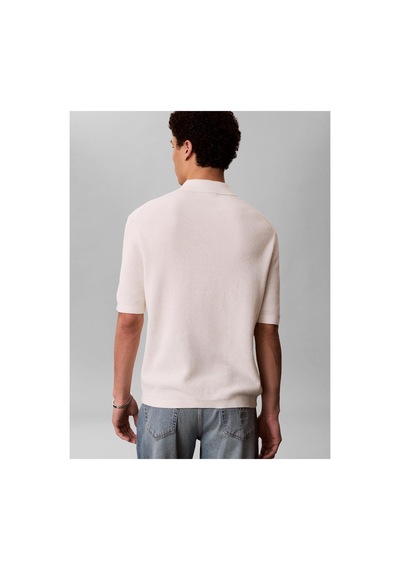 Calvin Klein Ss Cotton Waffle Pol-16163 Beyaz