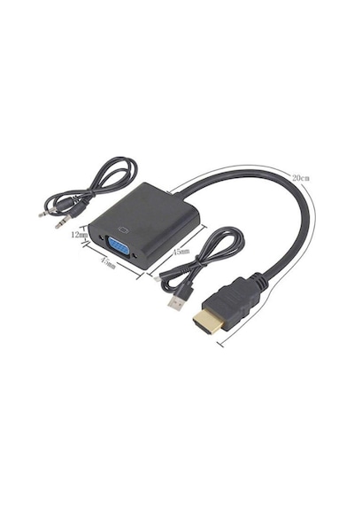 Hdmi To Vga Kablo Çevirici Dönüştürücü Ses Uydu Receiver Ps3 Ps4 (250382973)