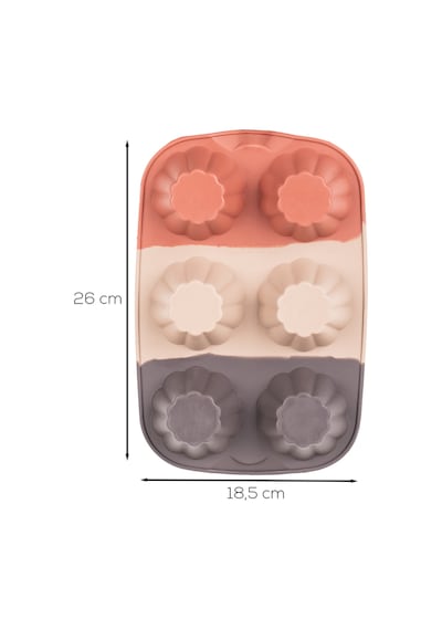 Porsima 30010-3 Silikon Çiçek Muffin Kalıbı 6'lı Yapışmaz Cupcake Ve Mini Kek Kalıbı Diğer