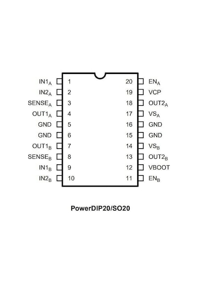 Motorobit L6205N Dip-20 Motor Sürücü Entegresi