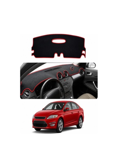 Ford - Mondeo 2007-2014 Uyumlu Torpido Koruma Kılıfı - Kırmızı Şeritli