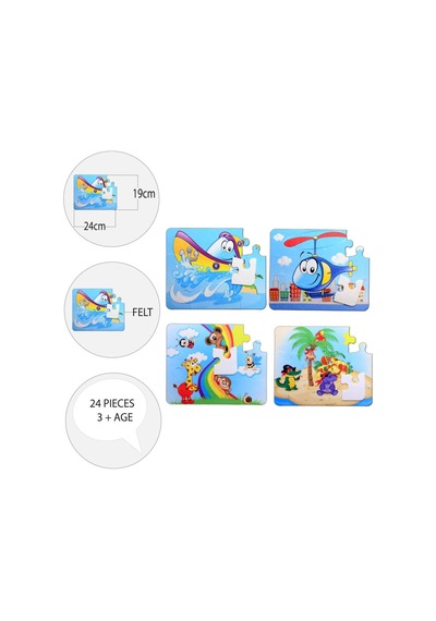 4 Set 48 Parça Tox Tekne . Helikopter Ve Gökkuşağı 3+ Keçe Yapb