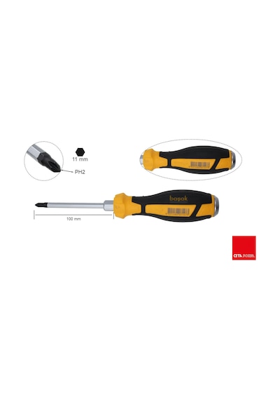 Ceta Form Ph2x100 Mm Yıldız Uçlu Çekiçlenebilir Darbeli Tornavida F14c-002-100