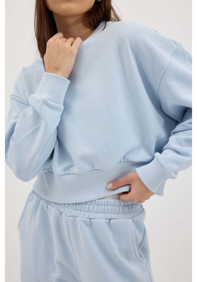 Buly Cozy Bisiklet Yaka Sweatshirt Buz Mavisi