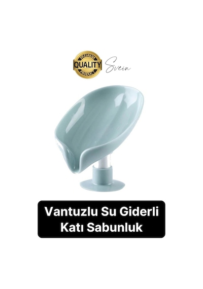 Vantuzlu Su Tutmaz Giderli Katı Sabunluk Süngerlik Tezgah Üstü Pratik Dekoratif Şık Tutunabilen Çok Renkli
