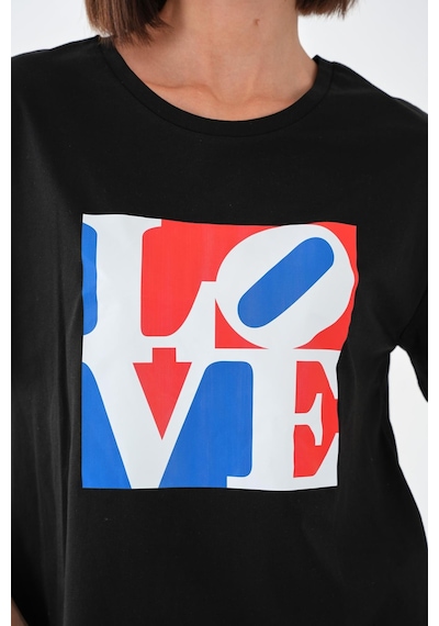 Alexandergardı Baskılı Basic Kadın T-shirt Siyah