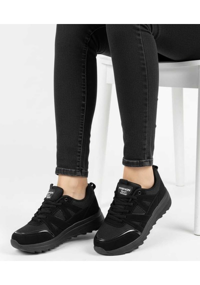 Mcdark Kadın Siyah Sararmaz Taban Sneaker Ayakkabı