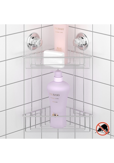 Teknotel Vakumlu Iki Katlı Banyo Köşe Rafı Krom Dm257 Krom